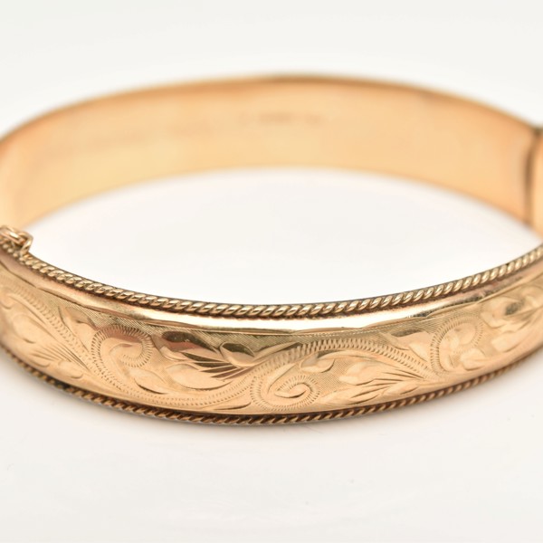9Ct Gold Hinged Bangle Sold £380