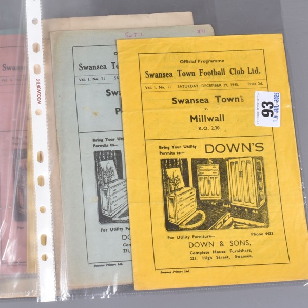 Mid Century Swansea Town Football Club Programmes Sold £180 Web