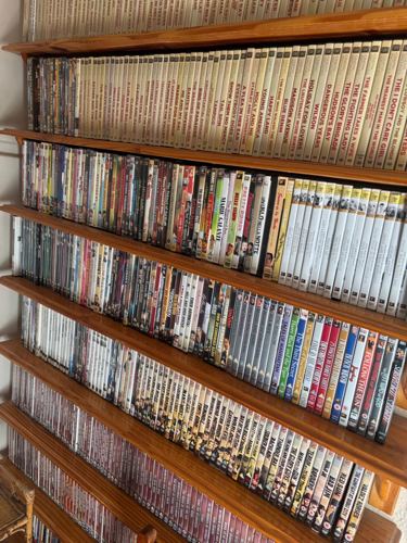Just a fraction of the films in Mr Sherratt’s collection.