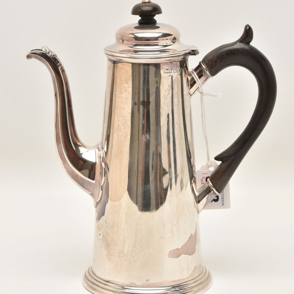 Late Victorian Silver Coffee Pot In George II Style Sold £300