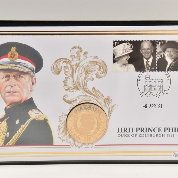 2021 Prince Philip Memorial 22Ct Gold Proof Coin Cover Sold £2,100