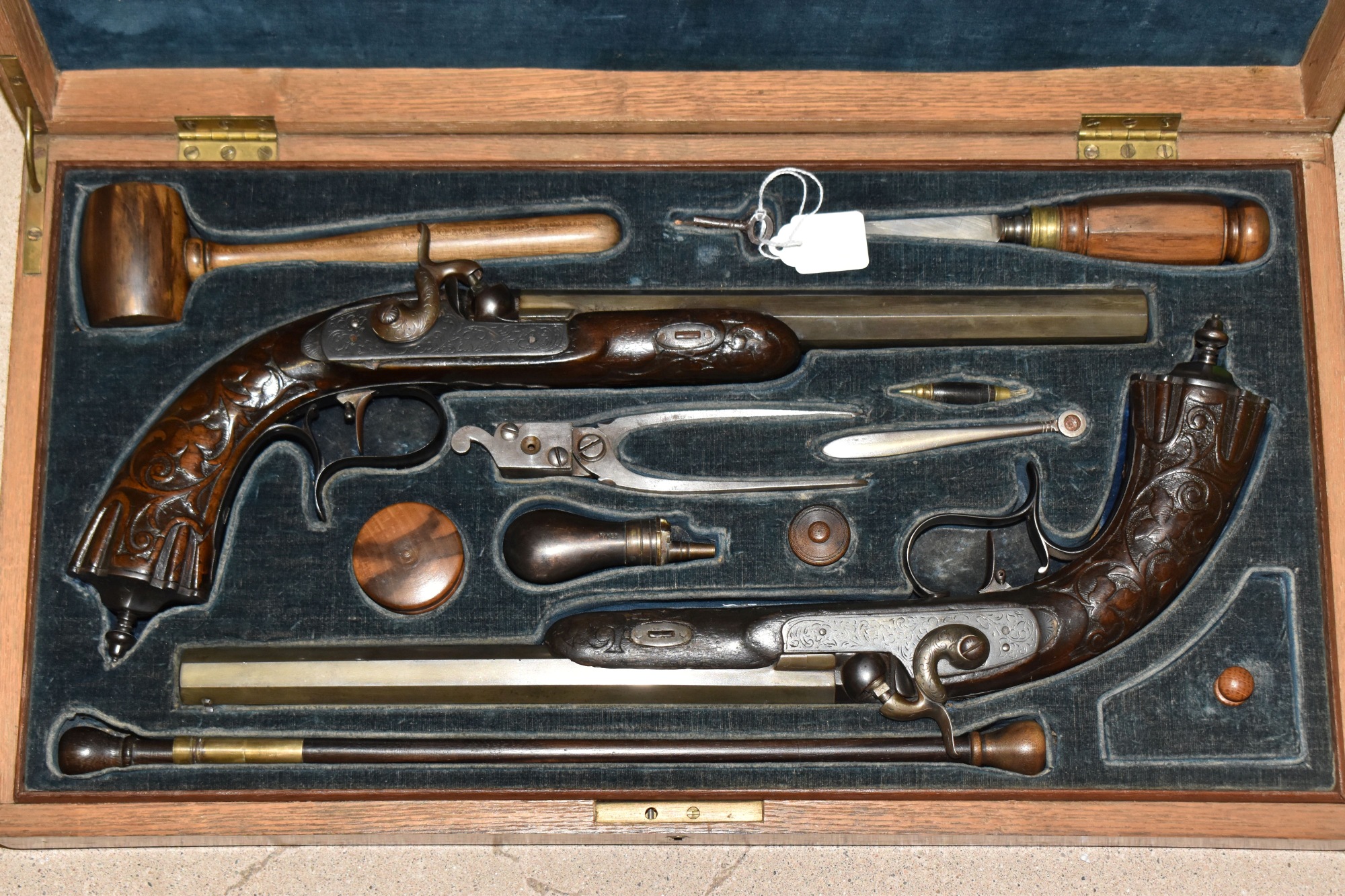 Cased Pair C19th French Percussion Duelling Pistols Sold £1,700