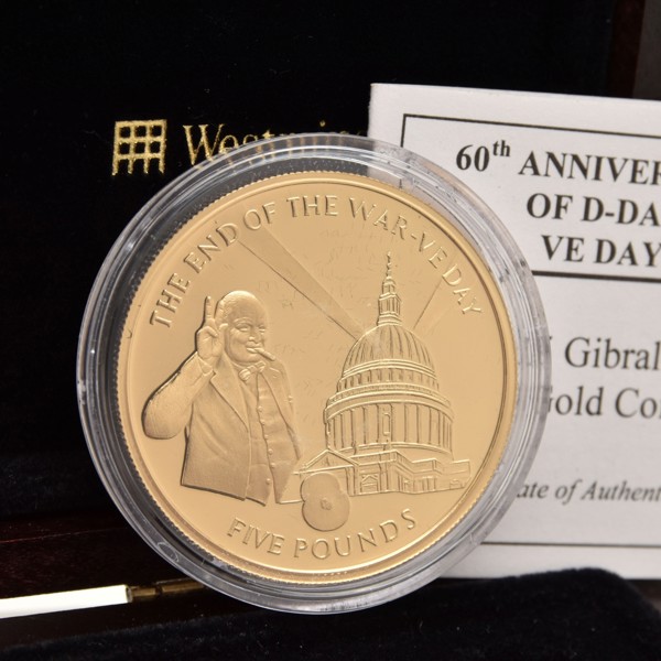 D Day 60Th Anniversary Gibraltar £5 Gold Proof Sold £2,300