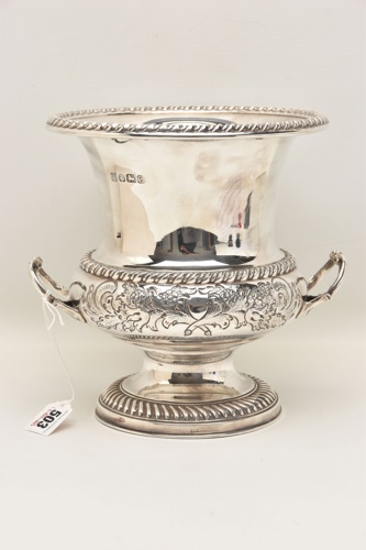 Lot 503, an Elizabeth II twin-handled wine cooler, sold at £1,050.