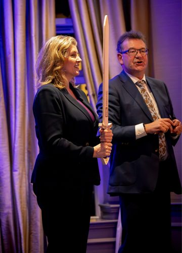 Richard at the event with Dame Penny Mordaunt.