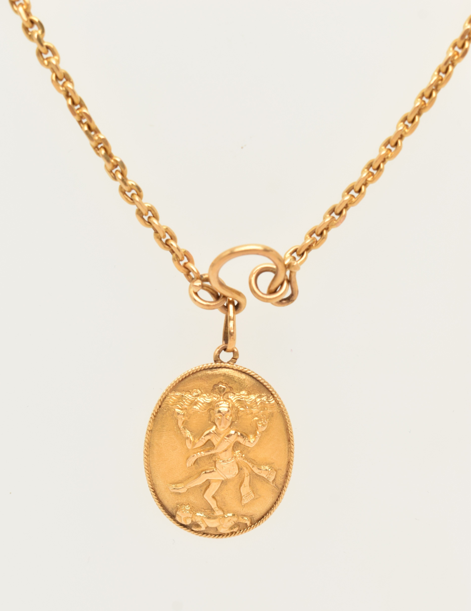Asian Yellow Metal Pendant And Chain Sold £2,700