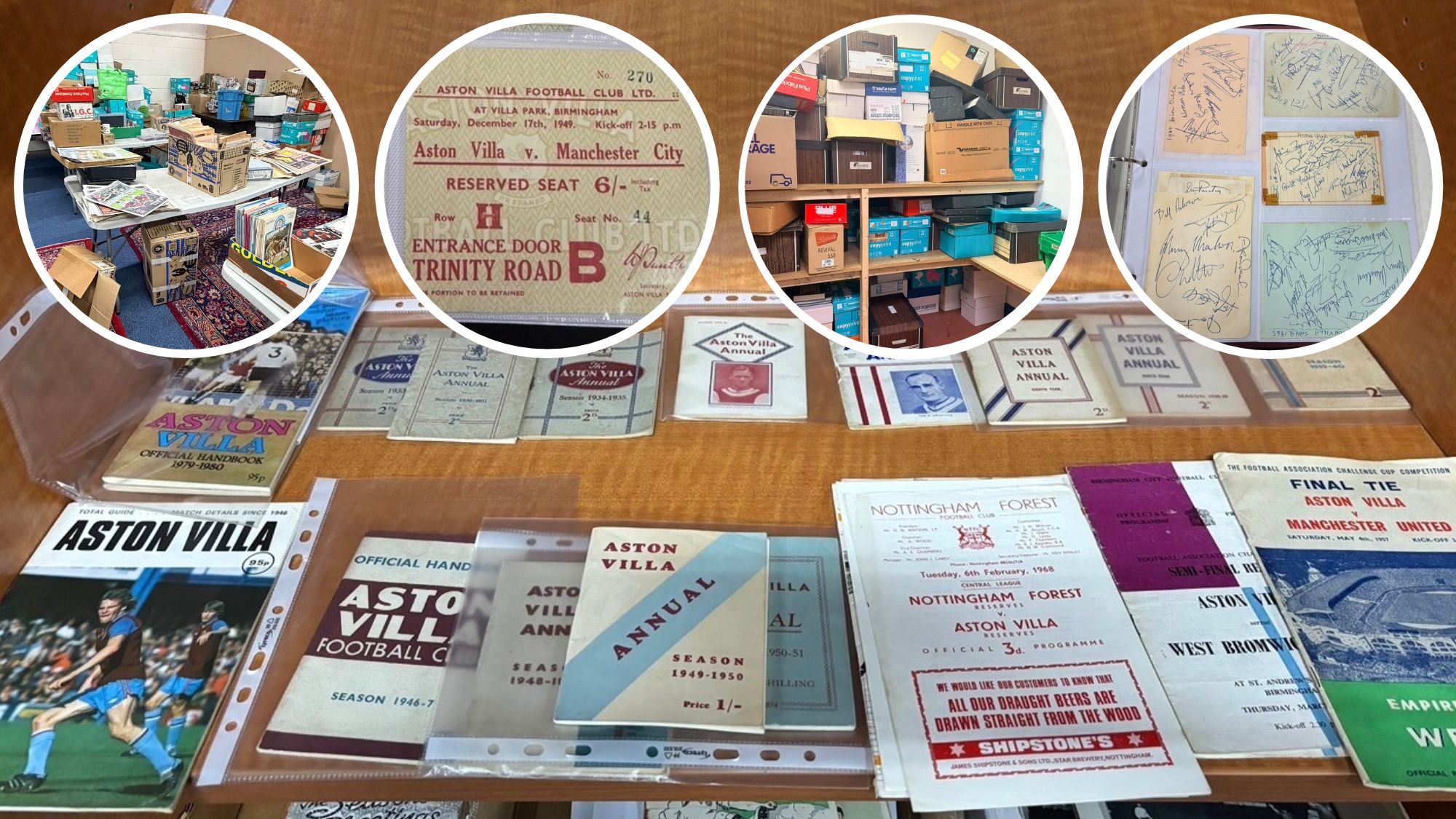 Football Programmes Tickets Collage Web Page Top