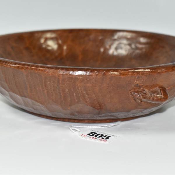 Robert 'Mouseman' Thompson Hand Carved Fruit Bowl Sold £700