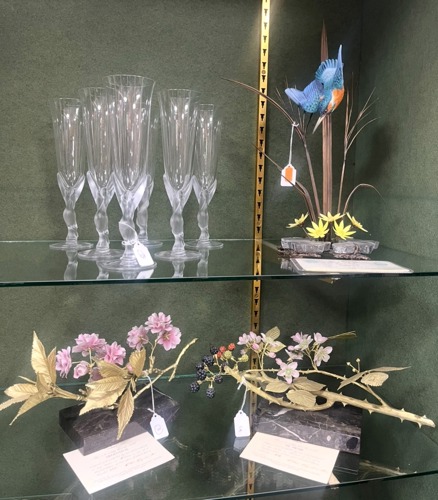 Fabergé Champagne flutes and Worcester ceramics.