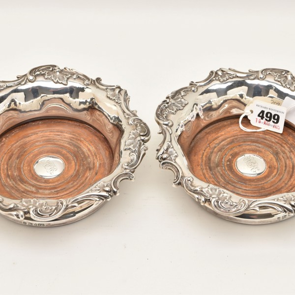 Pair Of William IV Silver Bottle Coasters Sold £340