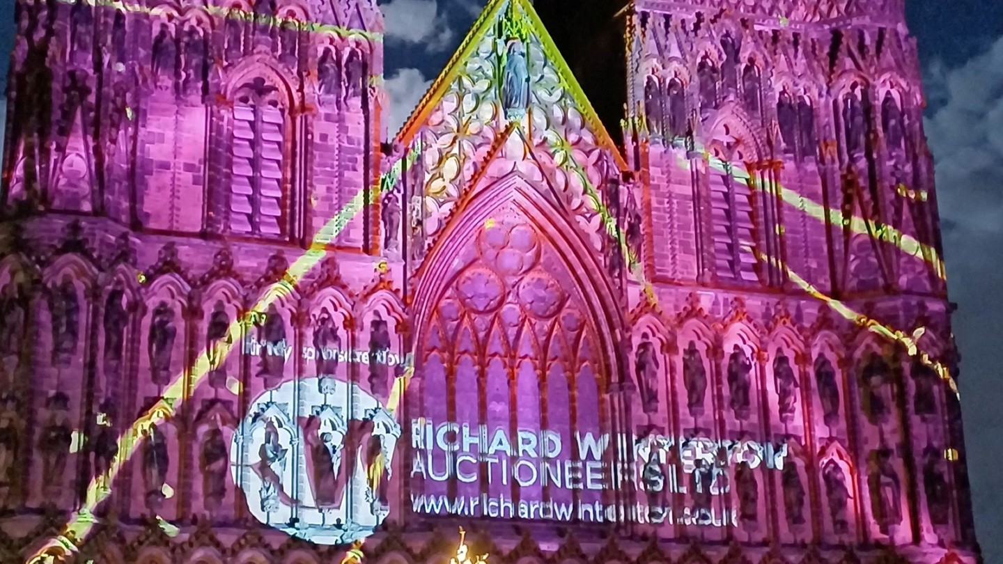 Lichfield Cathedral Christmas Light Show 2024 RW West Front 2