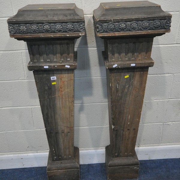 C20th Hardwood Wall Pillars Sold £440