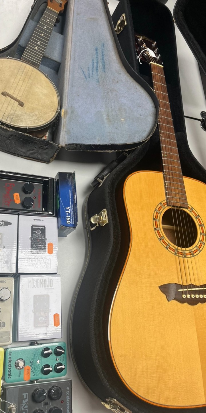 A Washburn Acoustic Guitar And Banjolele