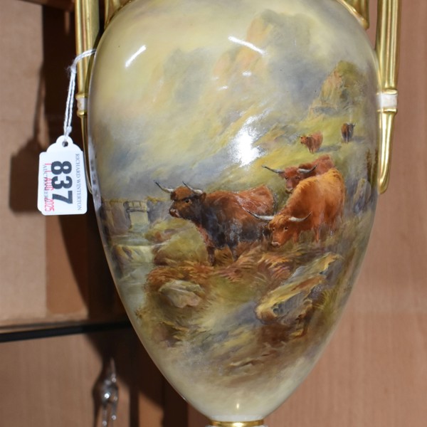 Royal Worcester Twin Handled Vase Pedestal Vase And Cover Sold £800