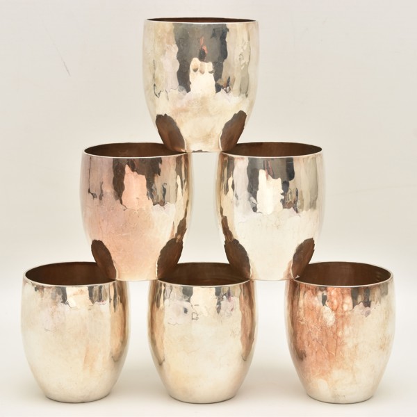 Set Of Six Hammer Effect Tumblers Sold £1,450
