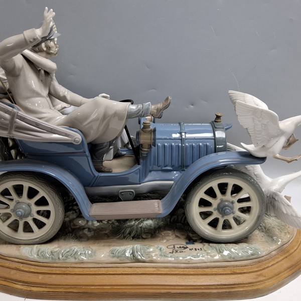 Lladro large ltd edition signed porcelain group 'Car In Trouble' sold £1,300.jpg