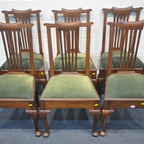 Six Georgian Oak Dining Chairs Sold £420