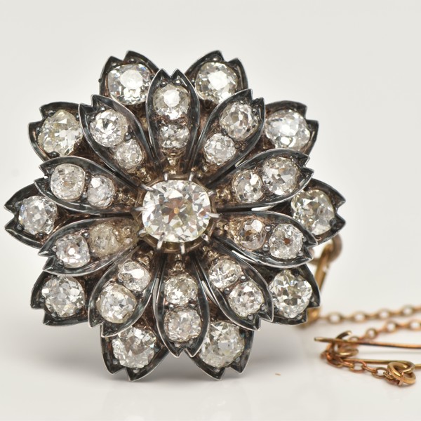 Late Victorian Diamond Floral Brooch Sold £2,800
