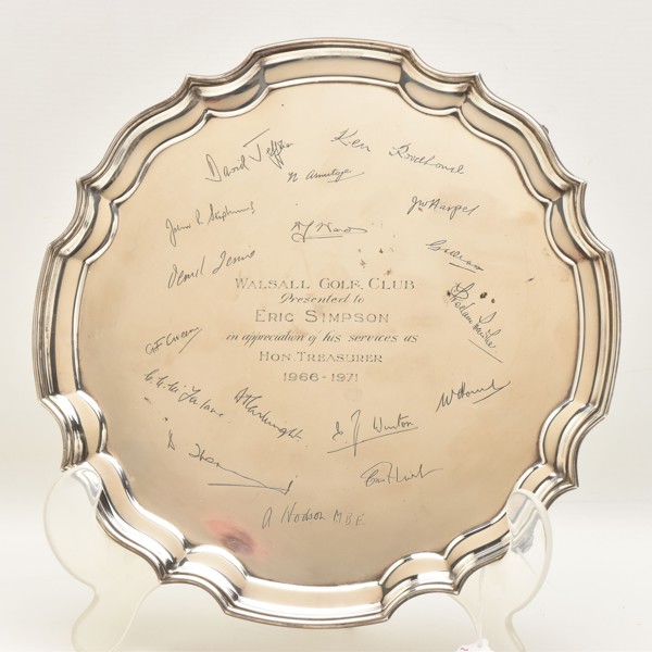 Elizabeth II Walsall Golf Club Silver Salver Sold £1,480