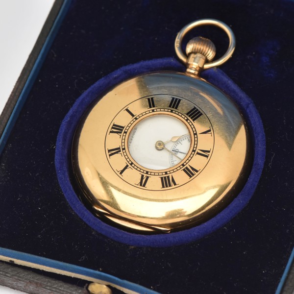 Early C20th 18Ct Gold Half Hunter Pocket Watch Sold £1,500