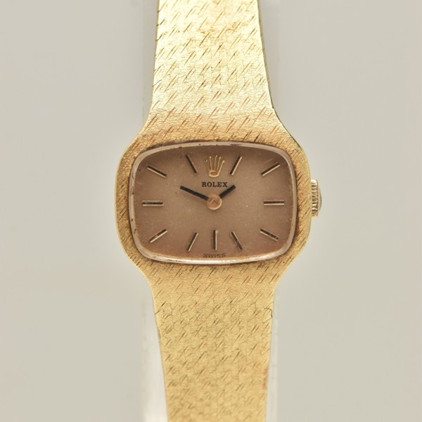 14Ct Gold Rolex Watch With Mesh Articulated Bracelet Sold £1,600