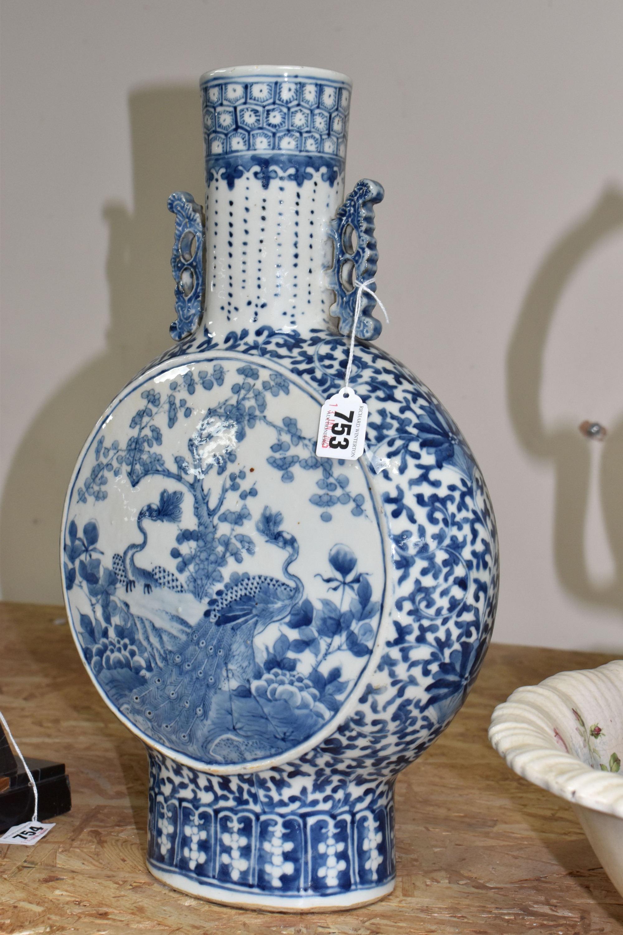 Chinese Blue And White Moon Flask Sold £750