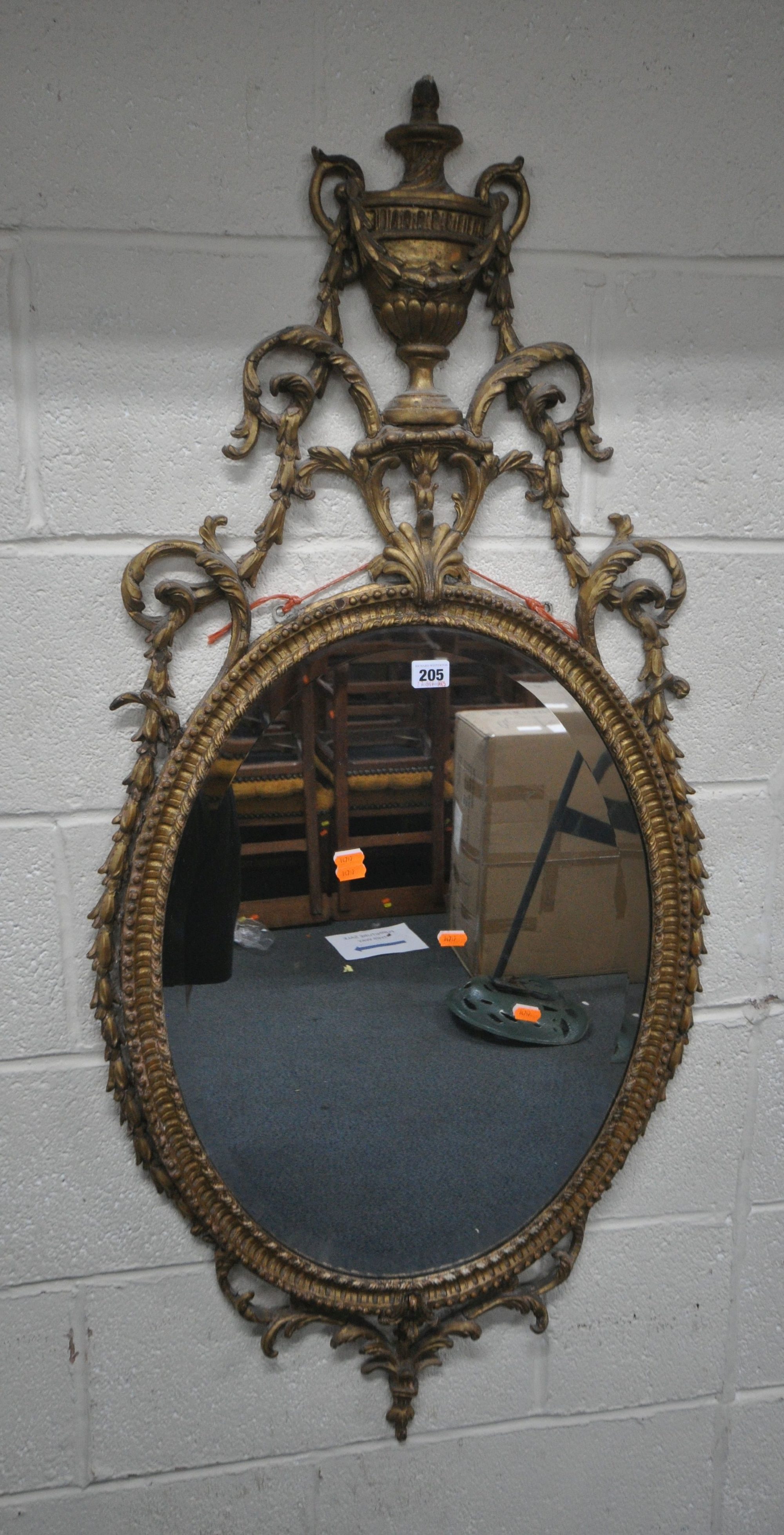 C19th Gilt Gesso Wall Mirror Sold £750