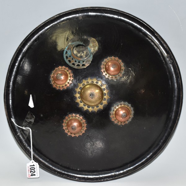 Lacquered Hide Indian Dhal Shield Sold £560
