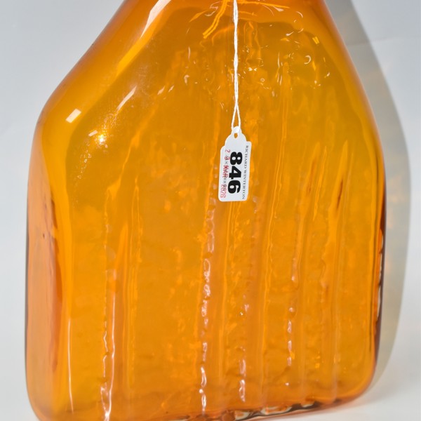 Geoffrey Baxter For Whitefriars Shouldered Vase Textured Range No 9678 In Tangerine Sold £2,100