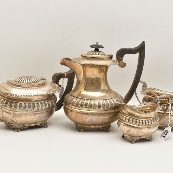 Edward VII Silver Four Piece Tea Set Sold £1,800