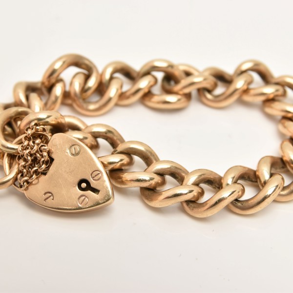 Curb Link Bracelet With Heart Padlock Clasp Sold £1,350