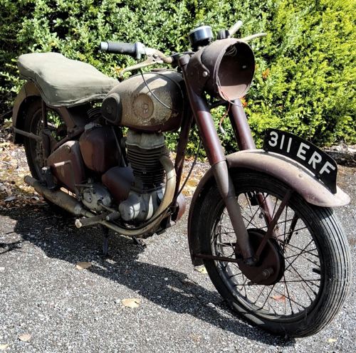 The 1940s BSA C11 motorcycle.