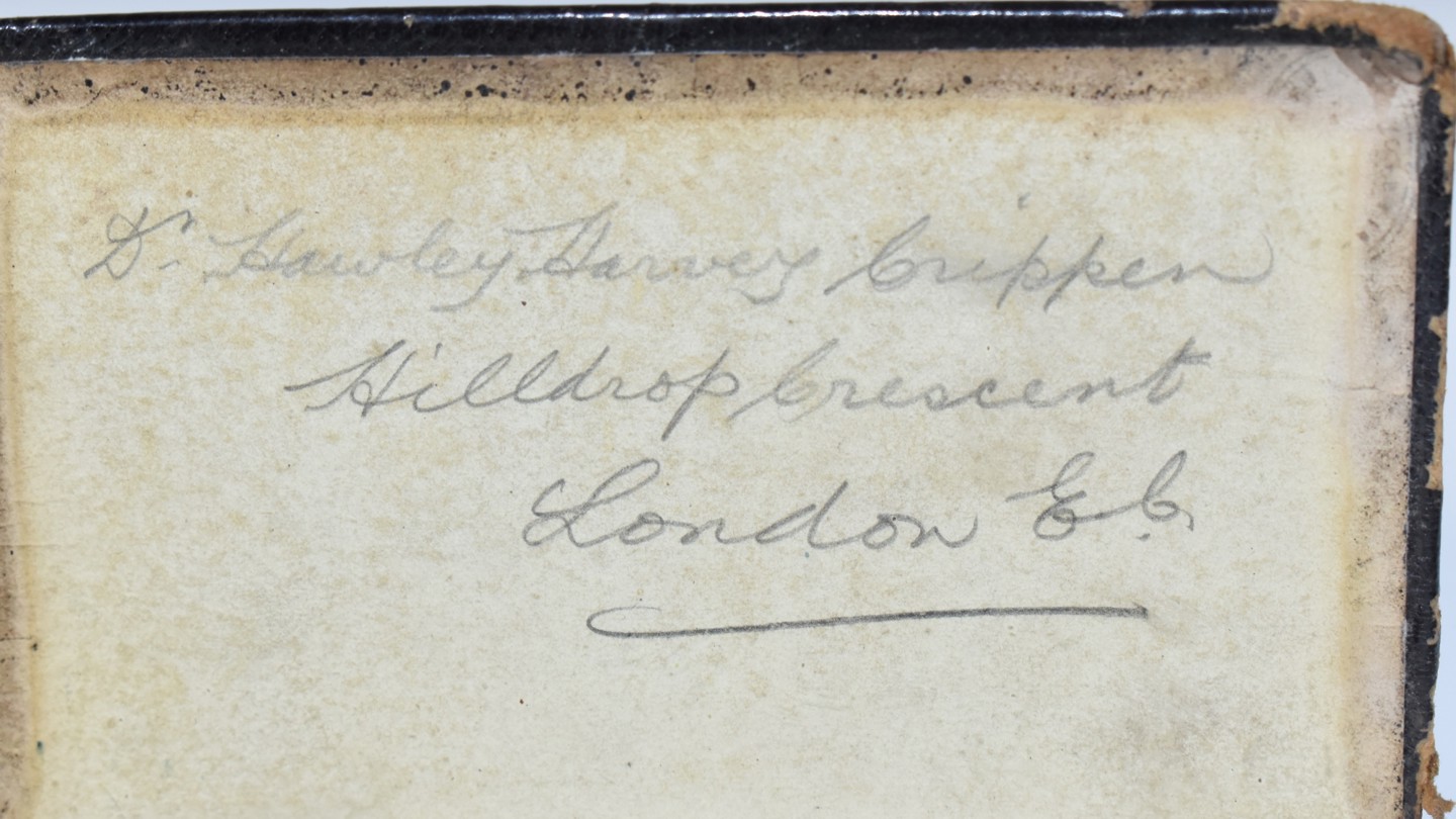 Dr Crippen Prayer Book Inscription Web