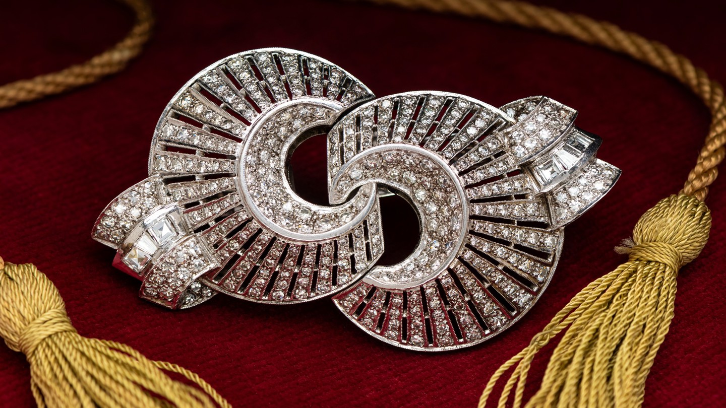 Art Deco Diamond Set Brooch Clip Approx 3.0Ct Sold £2,000