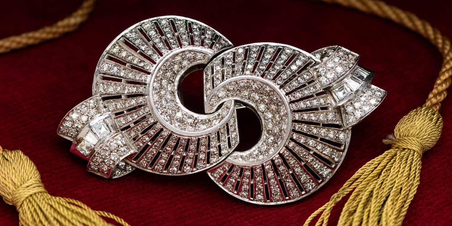 Art Deco Diamond Set Brooch Clip Approx 3.0Ct Sold £2,000