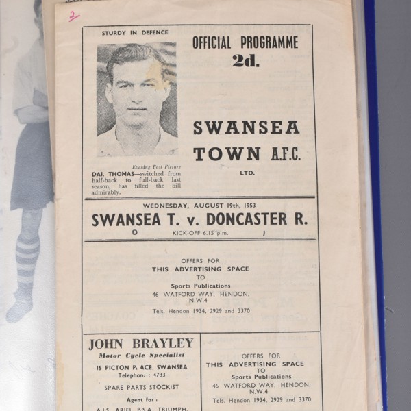 Swansea City Football Programmes 1953 To 1954 Sold £360 Web