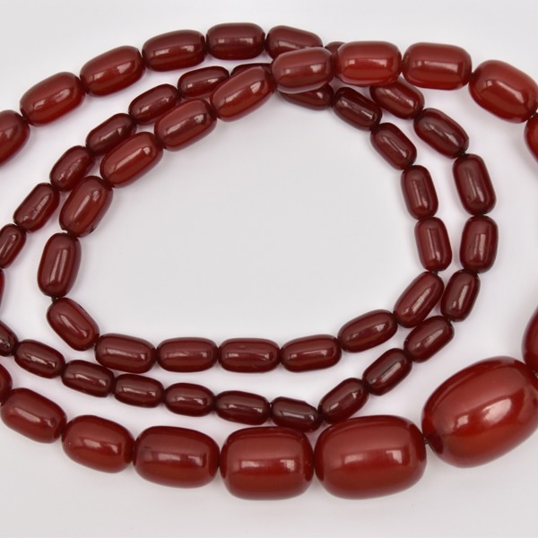 Cherry Amber Bakelite Beaded Necklace Sold £1,350
