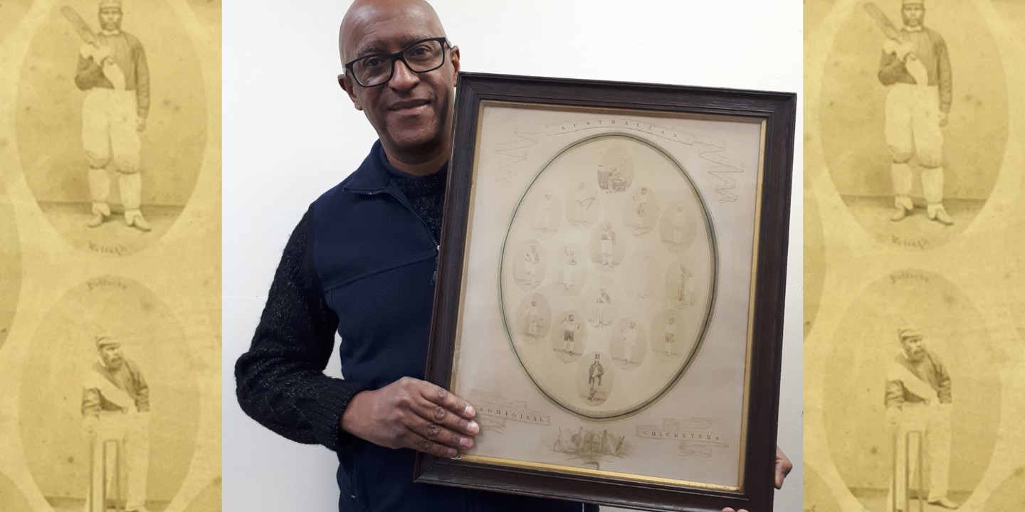 David Fergus With 1868 Australian Aboriginal Cricketers Print 2 Web Page Top