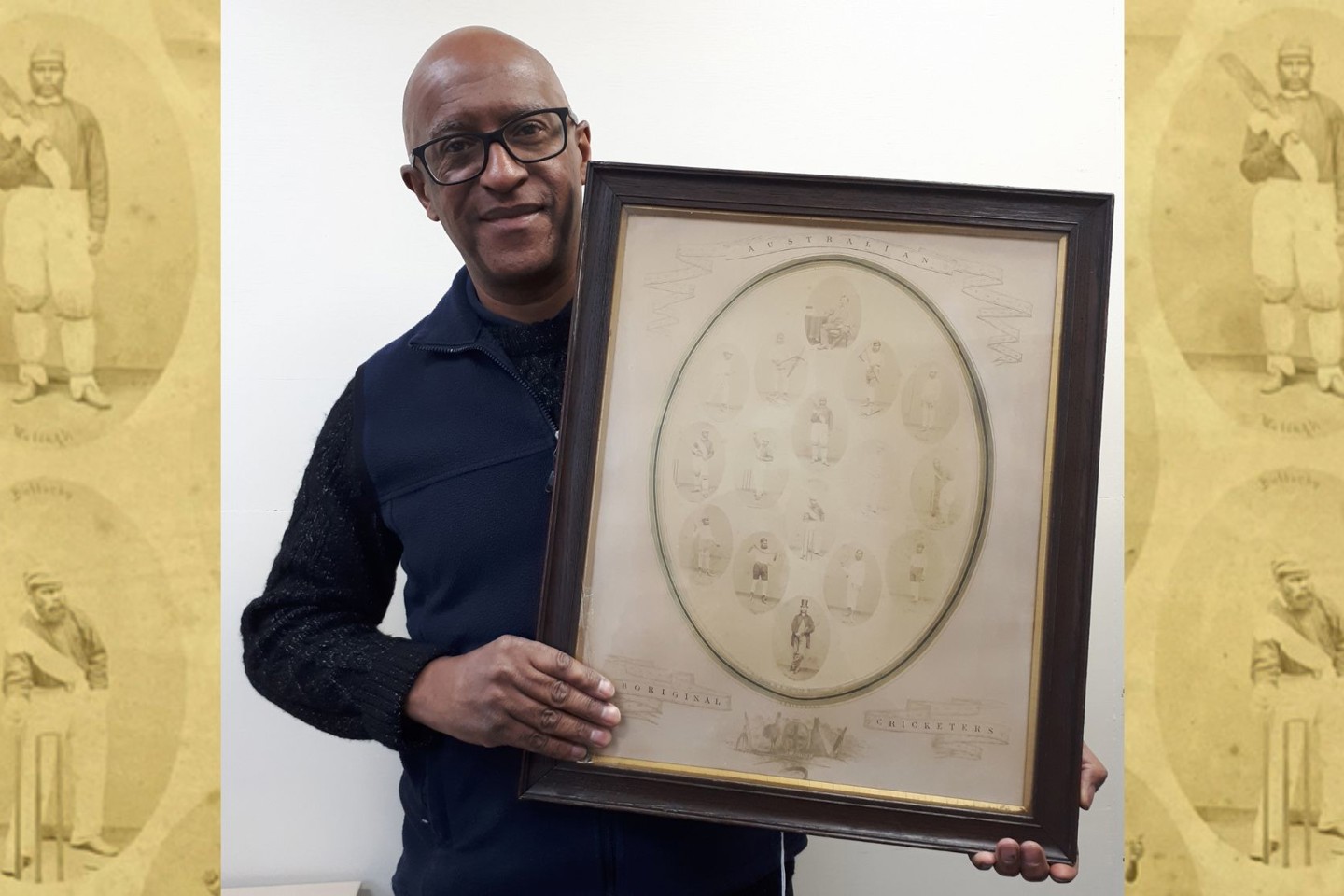 David Fergus With 1868 Australian Aboriginal Cricketers Print 2 Web Page Top