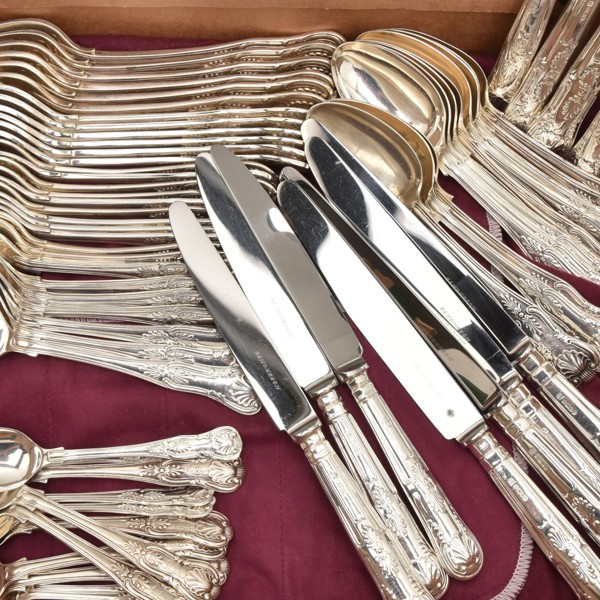 65 Pieces Of Silver Kings Pattern Cutlery Sold £4,200