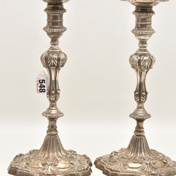 Late Victorian Silver Candlesticks Sold £1,500