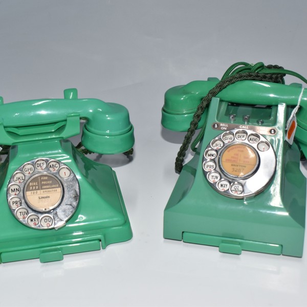 GPO Jade Green Telephones Rotary Dials 1957 Model 328L And 200 Series Pyramid Phone Sold £1,100