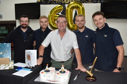 Richard Winterton celebrates his 60th birthday with sons Ben, James, Harry and Tom.