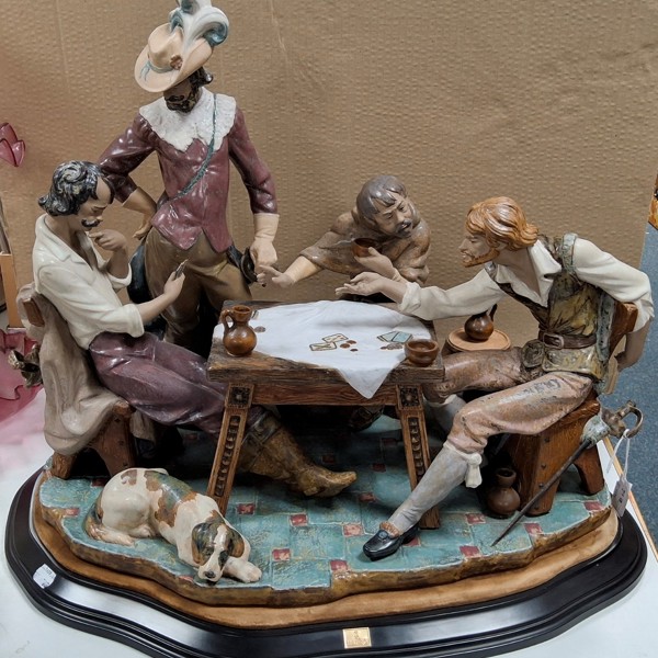 Retired Lladro sculpture 'Playing Cards' model 1327 by Juan Huerta sold £800.jpg