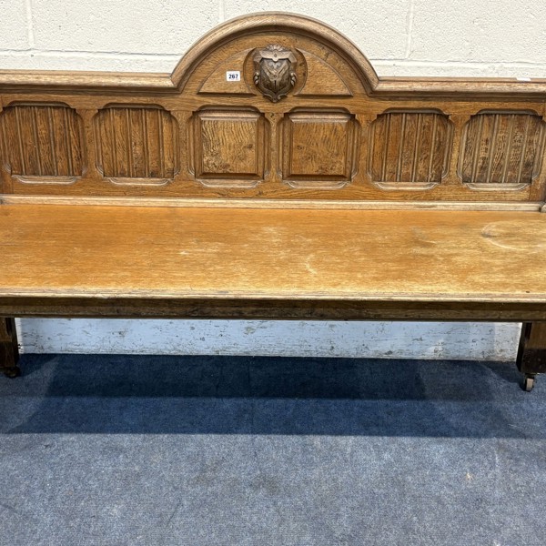 Late C19th Early C20th Oak Hall Bench Sold £500