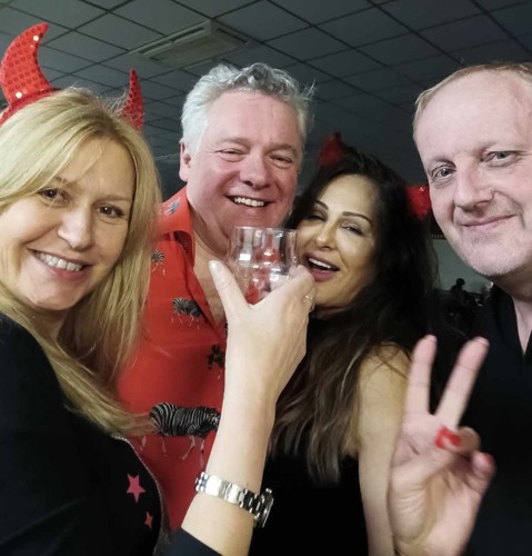 Dickinson’s Real Deal dealers Fay Rutter, Tim Hogarth and Tracey Thackray-Howitt with Mark Maidment at a previous Halloween charity night.