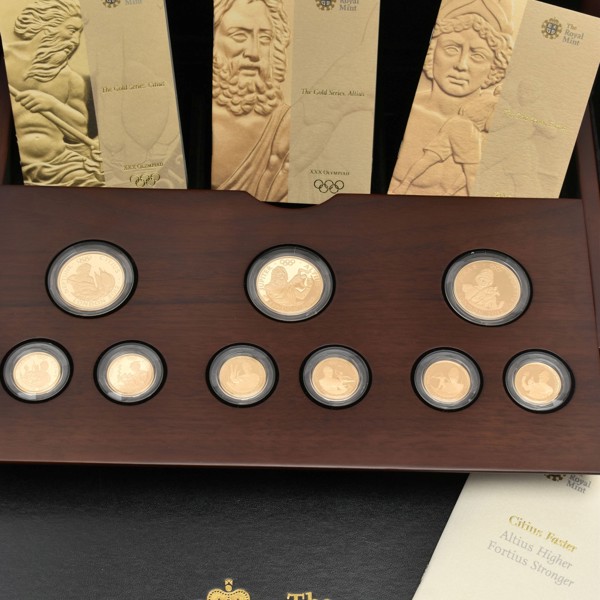 Royal Mint London 2012 Olympics Citius Altius Fortius Faster Higher Stronger Gold Proof Coins Sold 6 400