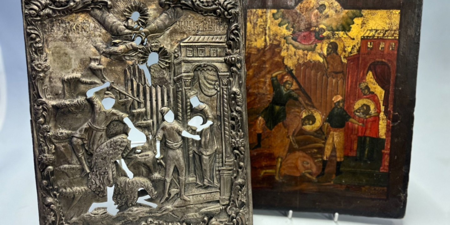 Holowenko Web St John The Baptist Icon With Silver Oklad Hero Image