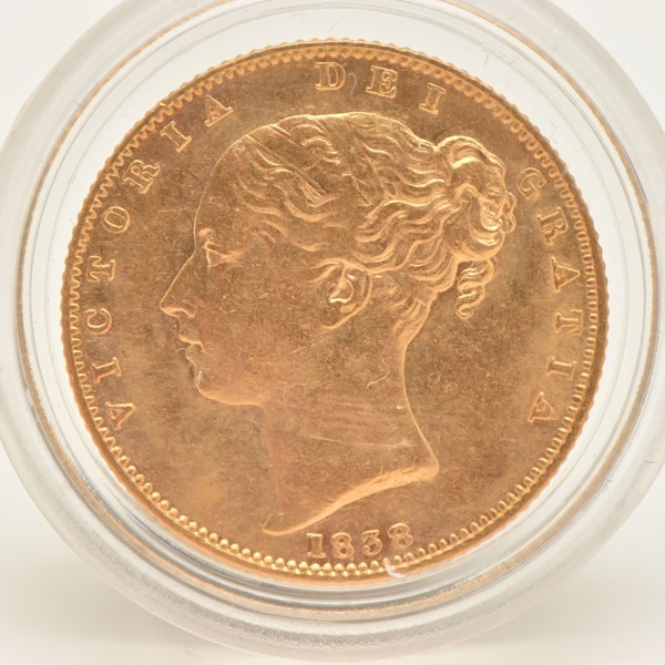 1838 Queen Victoria Young Head Sovereign Sold £2,500