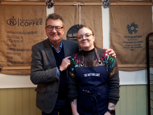 Richard Winterton with Emma Dermody, manager of The Auction Café.